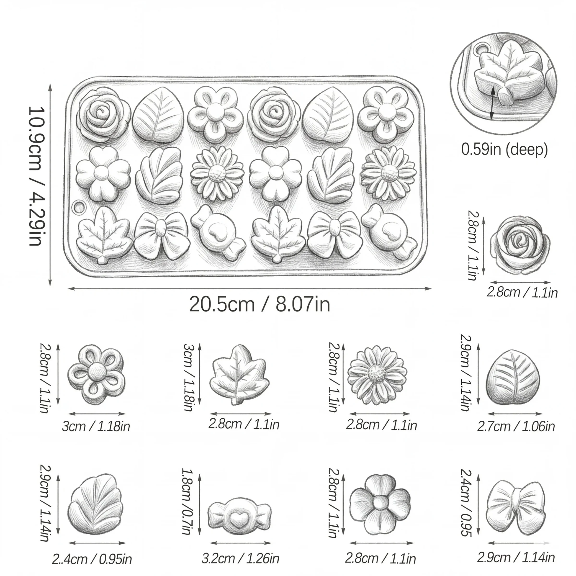 Floral Silicone Mould — Decorative Wax Melts & Embeds - Image 4