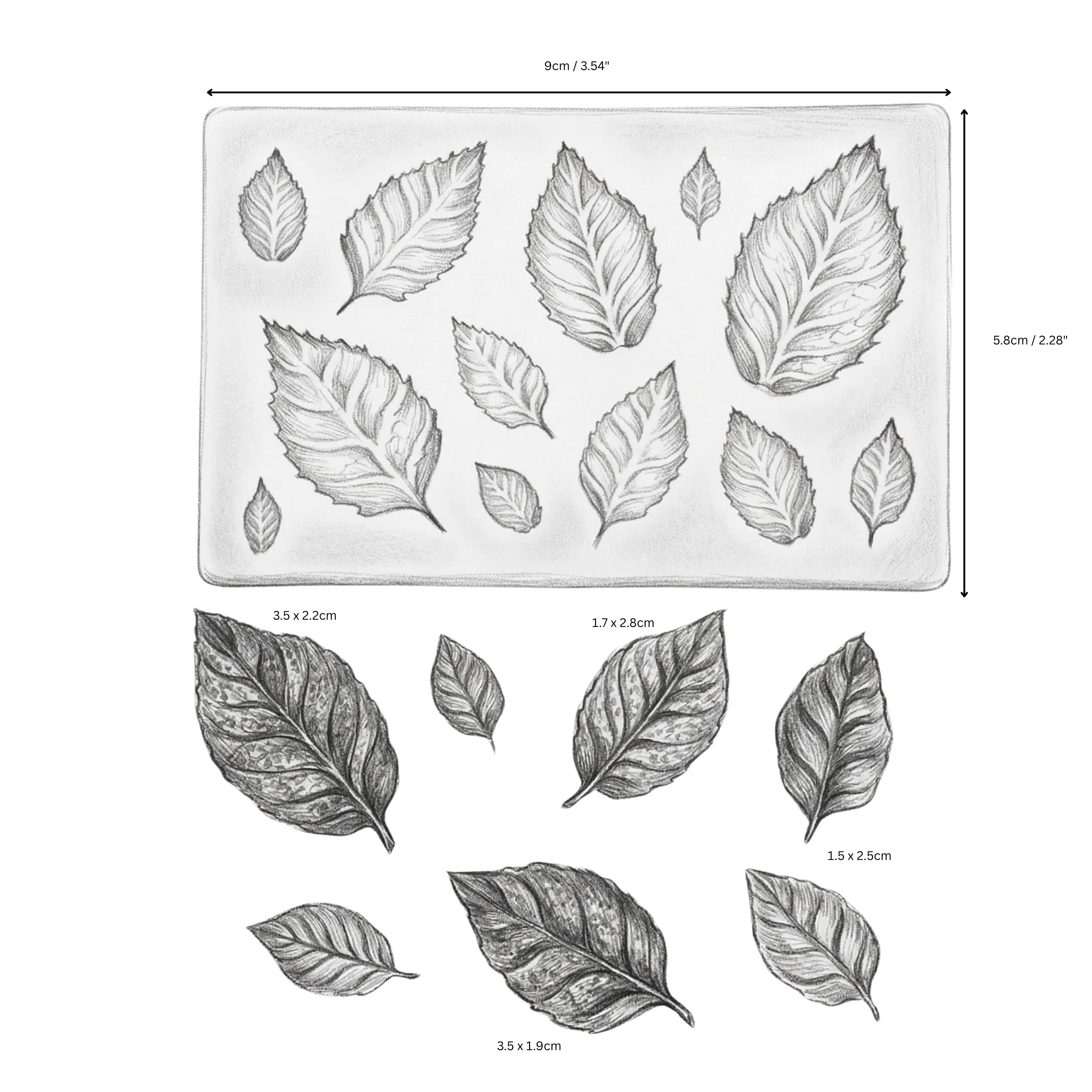 Leaf Silicone Mould — Assorted Botanical Shapes - Image 4