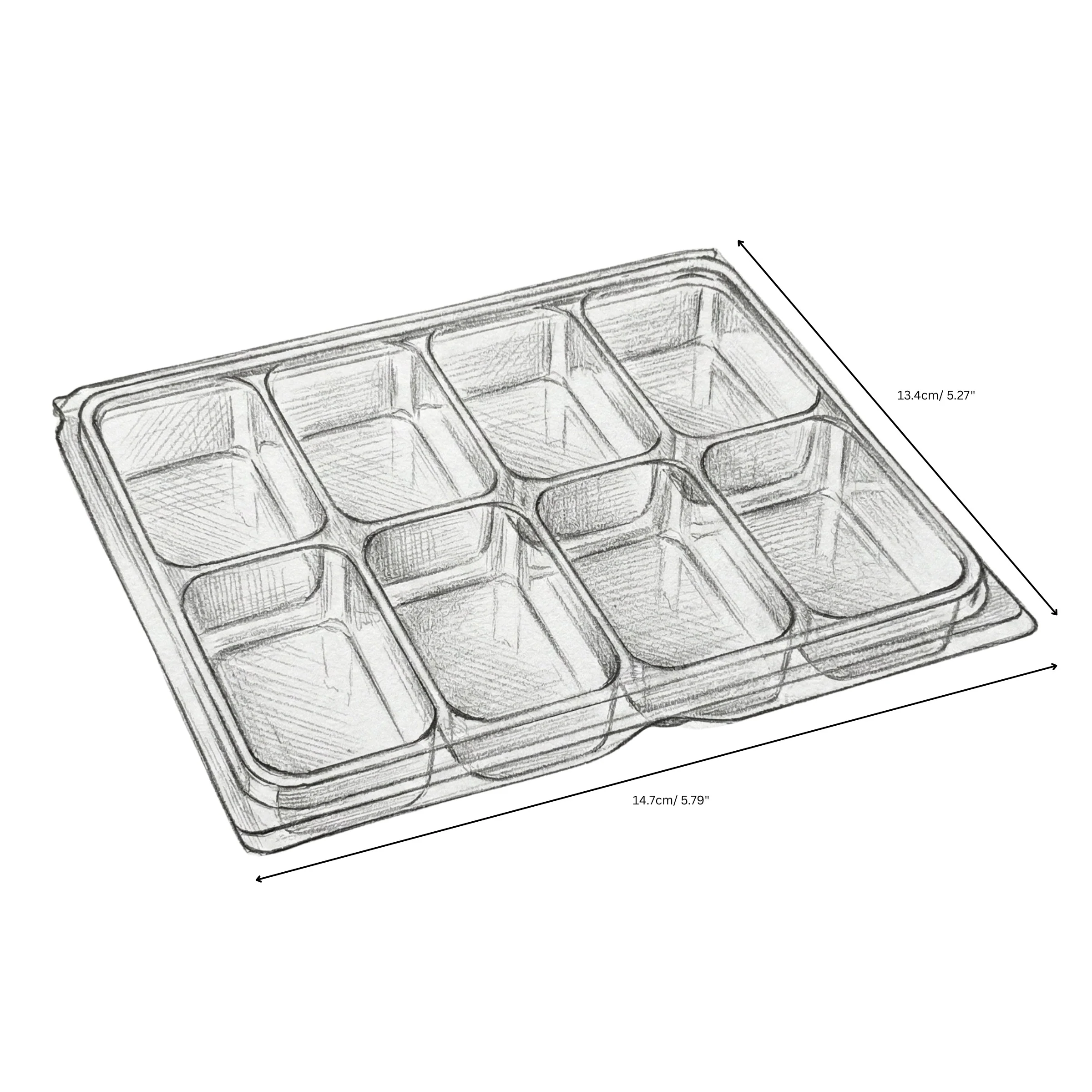 Segmented Clamshells - Double Cavity Rectangle - Image 3